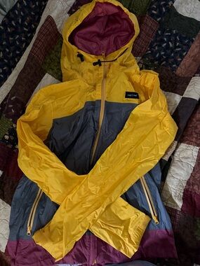 flag nor fail Yellow Gray and Maroon Hooded Windbreaker Jacket